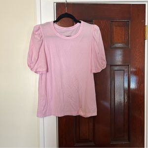 A New Day Pink Puff Sleeve, short sleeve top Sz L